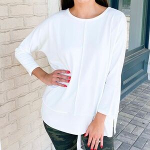 Spanx Perfect Length Top Dolman Sleeve Sweatshirt - Size Large